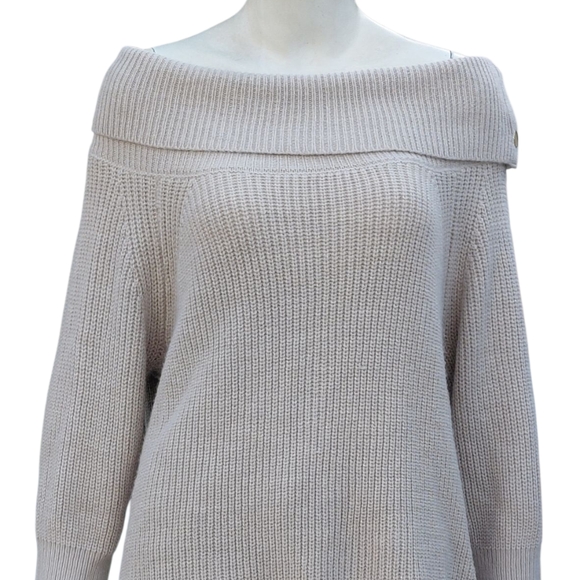 8275....Women's Off-Shoulder Cream Sweater Size XL/TG - Picture 2 of 6